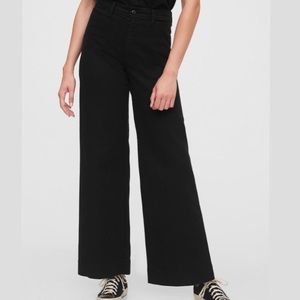 Gap High Rise Wide-Leg Pants True Black